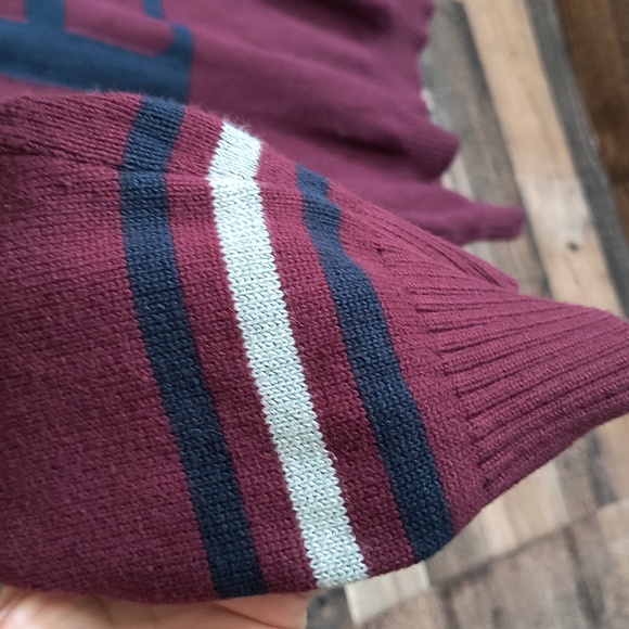 Tommy Hilfiger Maroon Crew Neck H Knit Sweater Sz Large Men - Picture 6 of 16